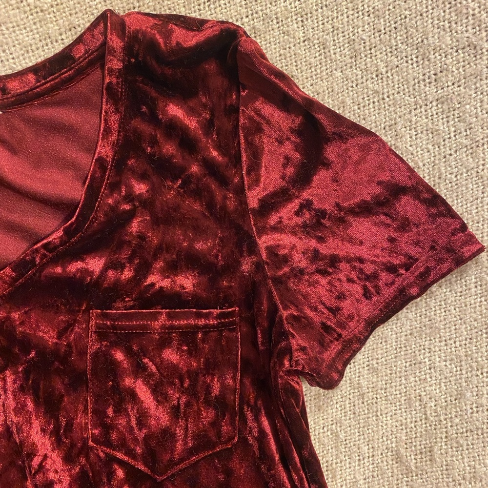 Bordeaux red velvet legging shirt - Picture 3 of 5